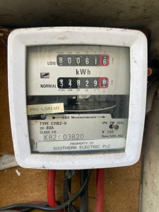 Older style dual-rate electricity meter