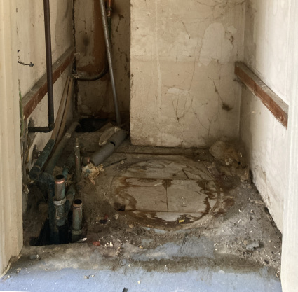 The hot water cylinder has been removed